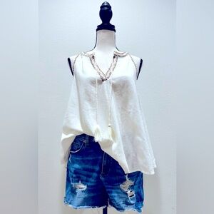 Lucky Brand Women’s Embroidered Peasant Swing Tank